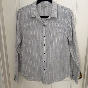 Lucky Brand Womens Black and White Striped Shirt